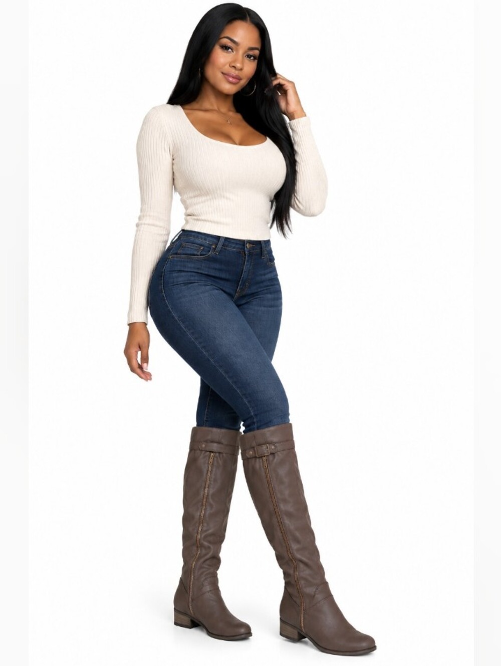 Over-the-Knee Riding Boots in Brown - Classic Women's Style Sz8.5